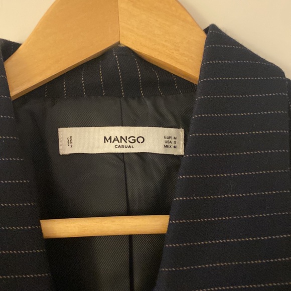 Mango pinstripe double breasted blazer size M. Fits boxy. - Picture 2 of 4